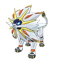 Solgaleo, as rendered in Pokemon Sun (Nintendo 3DS, 2016)